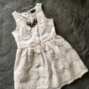 Girls Guess Lace Knit Flower Dress